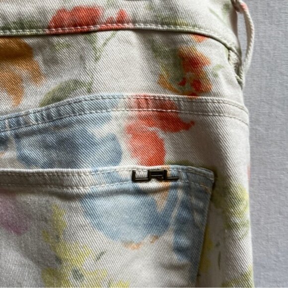 Lauren Jeans Co. Jeans Floral Denim Straight Leg Pockets Sz 12 - Picture 4 of 13